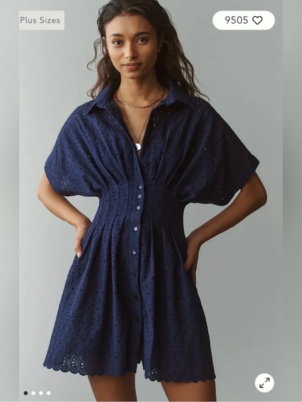 Anthropologie Tobie Eyelet Mini Shirtdress by Exquise